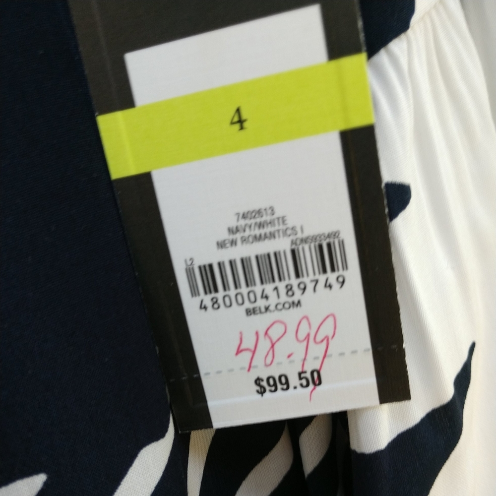 Crown & Ivy Women's Dress Navy/White Geometric Pattern New With Tags Small - Picture 12 of 16